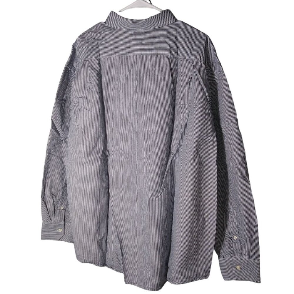 Men's Long Sleeve Gray Stripe Izod Dress Shirt Size XXL - Picture 2 of 5